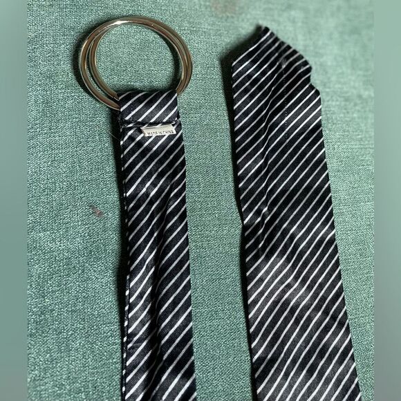 🔥❤️🔥 Black Silk Tie Style D Ring Belt EPC Women’s Size Medium 43” - Picture 8 of 11